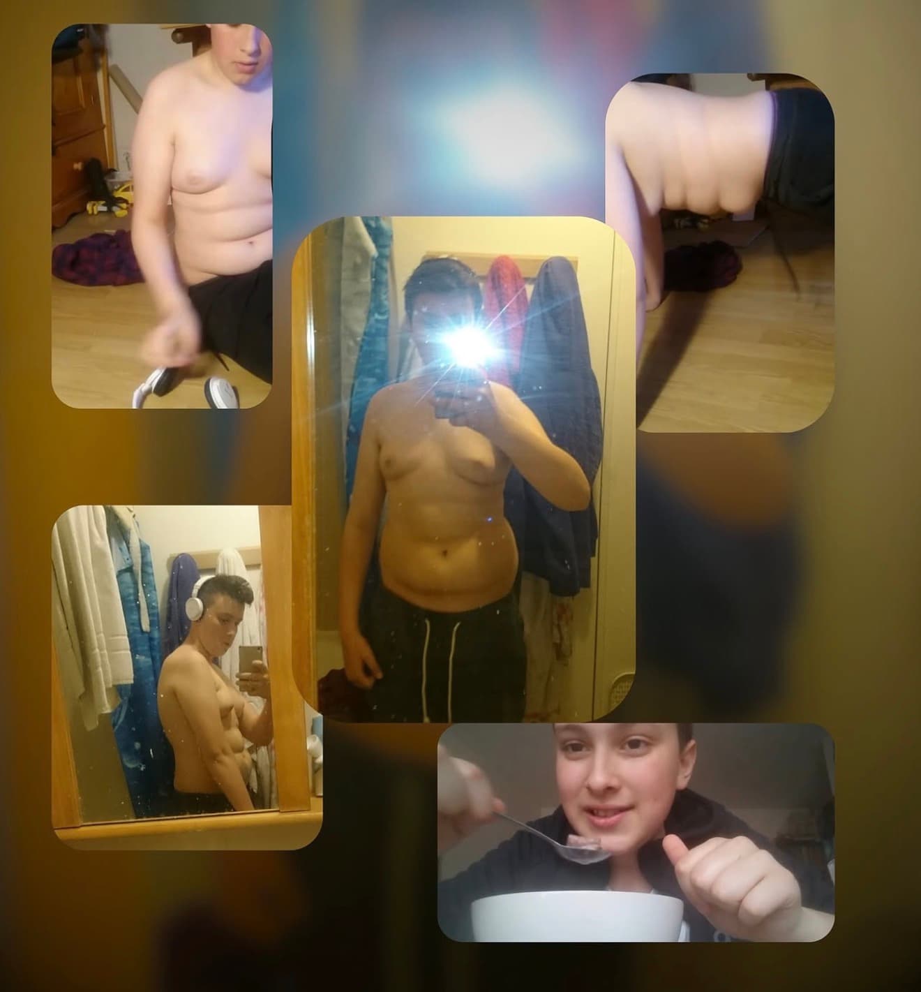 Lucien’s own photographs from an earlier stage of his life, living with obesity