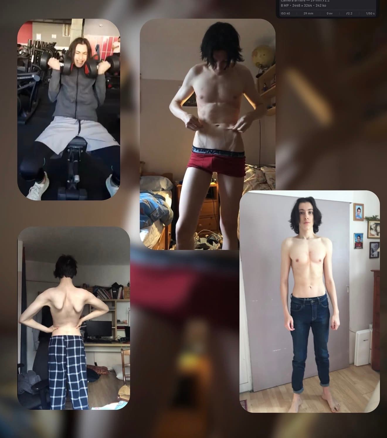 Lucien’s own photographs from the period he describes as facing anorexia