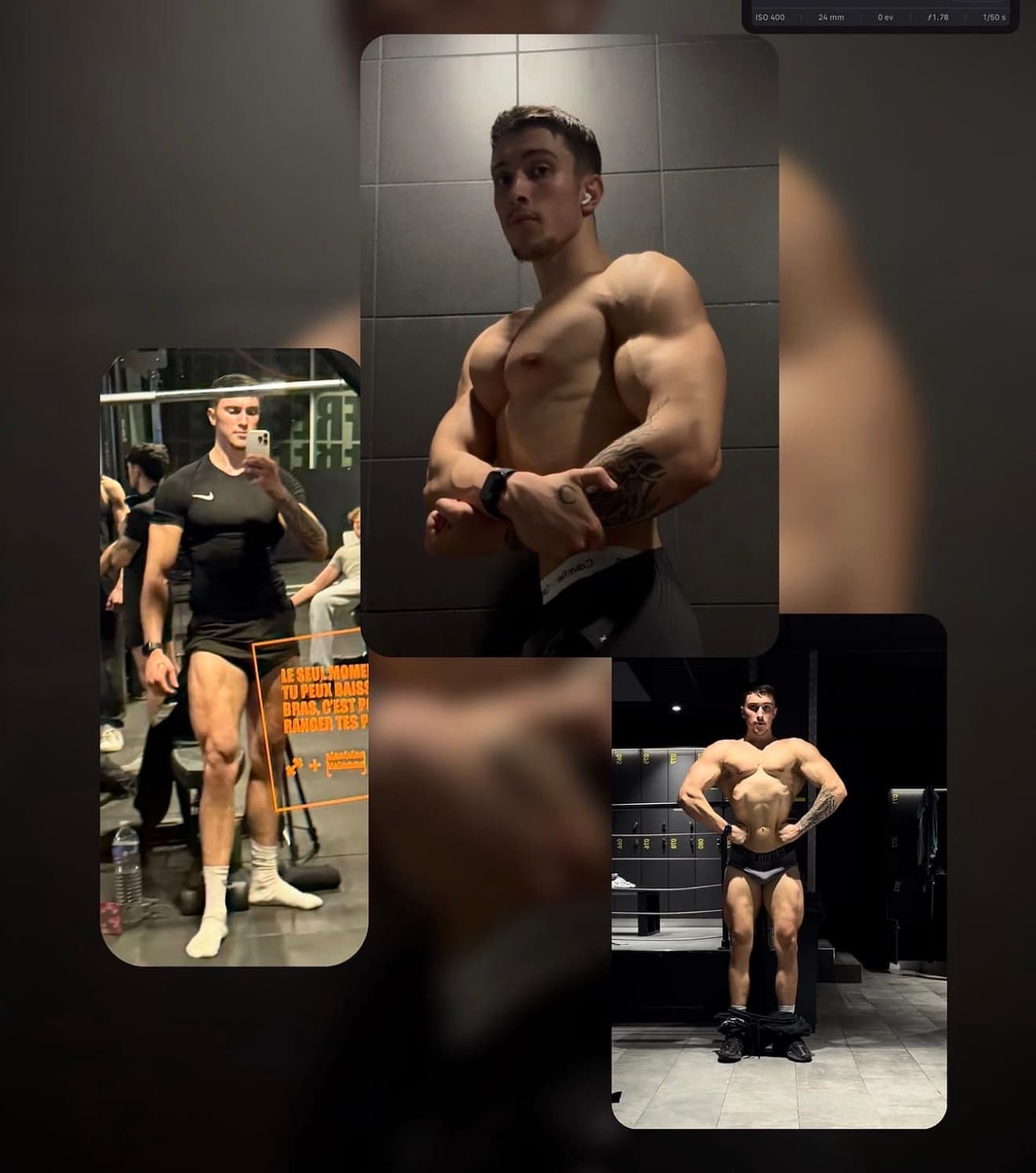 Lucien’s own photographs showing a later chapter of his strength training journey